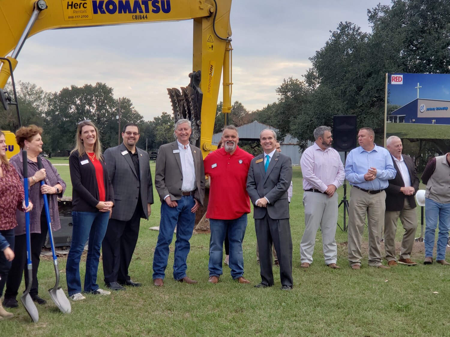 Elected officials who turned out for the groundbreaking included (left to right) City of Katy Councilmember Gina Hicks, Mayor Pro Tem Chris Harris, Katy Mayor Dusty Thiele, Councilmemeber Rory Robertson and Texas State Representative Mike Schofield.
